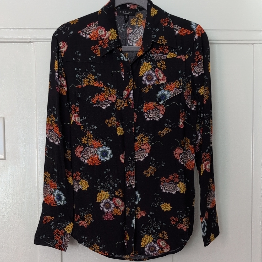 rag & bone Farren Floral Button Down Top